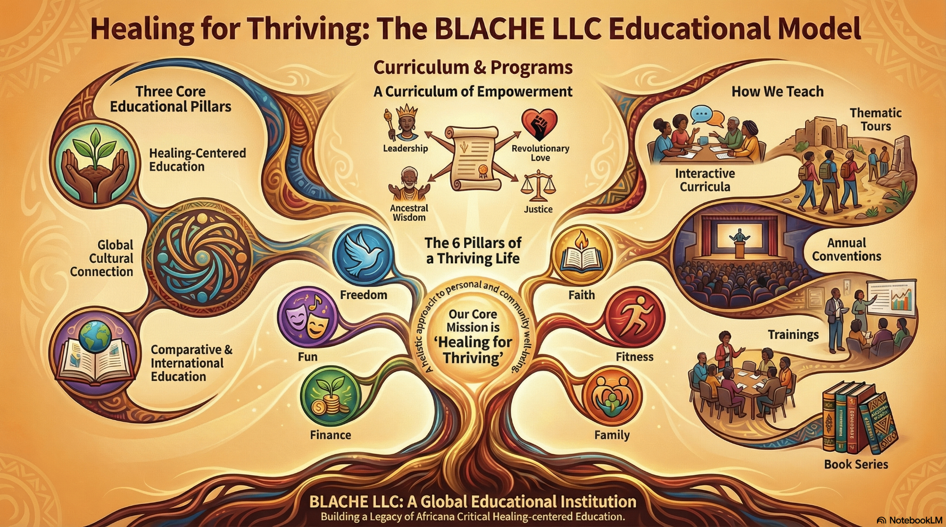 BLACHE Education model overview infographic